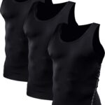 NELEUS Men's 3 Pack Athletic Compression Under Base Layer Sport Tank Top