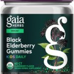 Gaia Herbs Black Elderberry Daily Gummies for Kids - Delicious Immune Support Supplement - Certified Organic Black Elderberries for Immune System Support* - 40 Vegan Gummies (40 Servings)