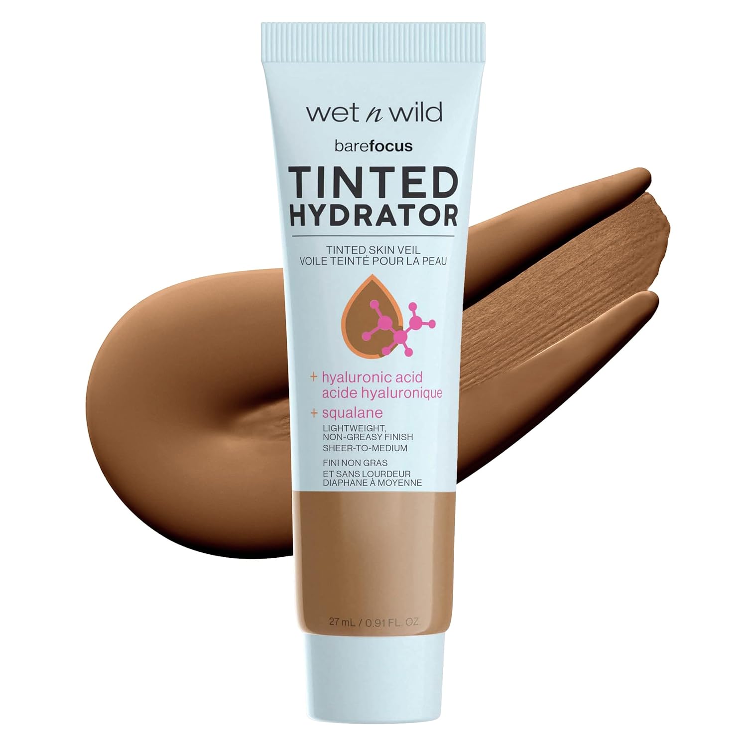 wet n wild Bare Focus Tinted Hydrator Tinted Skin Veil, Lightweight Buildable Coverage with Hyaluronic Acid & Vegan Squalane, Semi-Matte Finish, Cruelty-Free - Deep wet n wild Bare Focus Tinted Hydrator Tinted Skin Veil, Lightweight Buildable Coverage with Hyaluronic Acid & Vegan Squalane, Semi-Matte Finish, Cruelty-Free - Deep