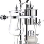 Diguo Belgian/Belgium Luxury Royal Family Balance Syphon Coffee Maker/Siphon Coffee Brewer (Silver - Black Column with Round Handle)