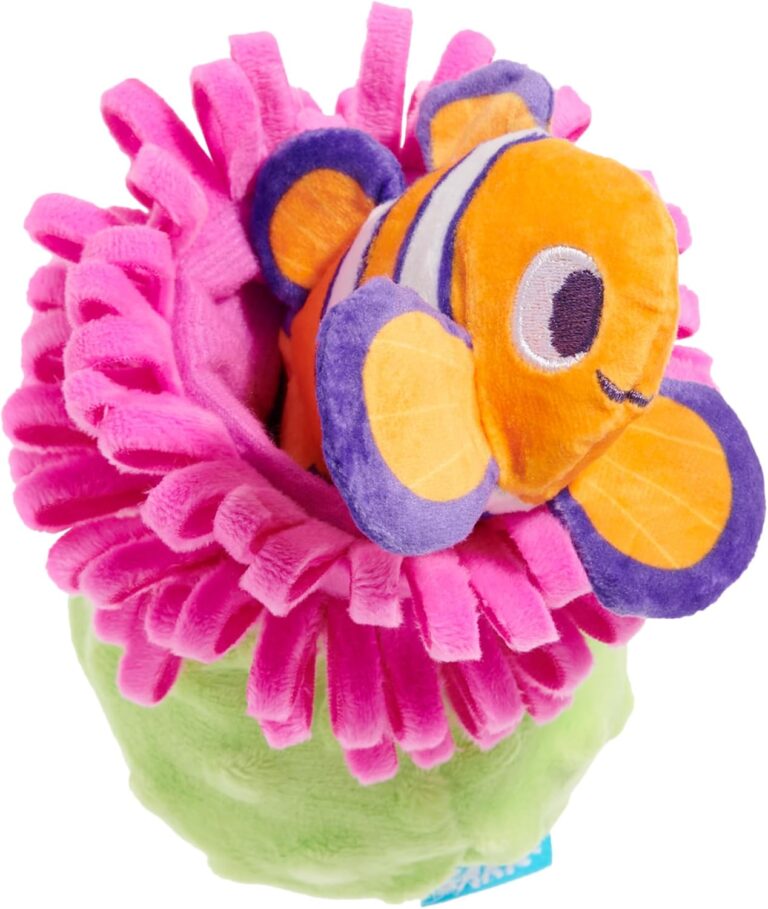 Barkbox Clown Fishing Around Plush Toy for Small Dogs  2-Part Squeaky Toy with Treat-Hiding Fun  Perfect for Interactive Play and Mental Stimulation