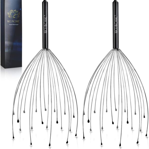 NICEMOVIC 2 Pack Head Scalp Massager Gifts for Women Men, Stocking Stuffers White Elephant Gifts for Adults Prizes for Adults Scalp Massager Hair Growth 20 Fingers Stress Relief Head Scratcher