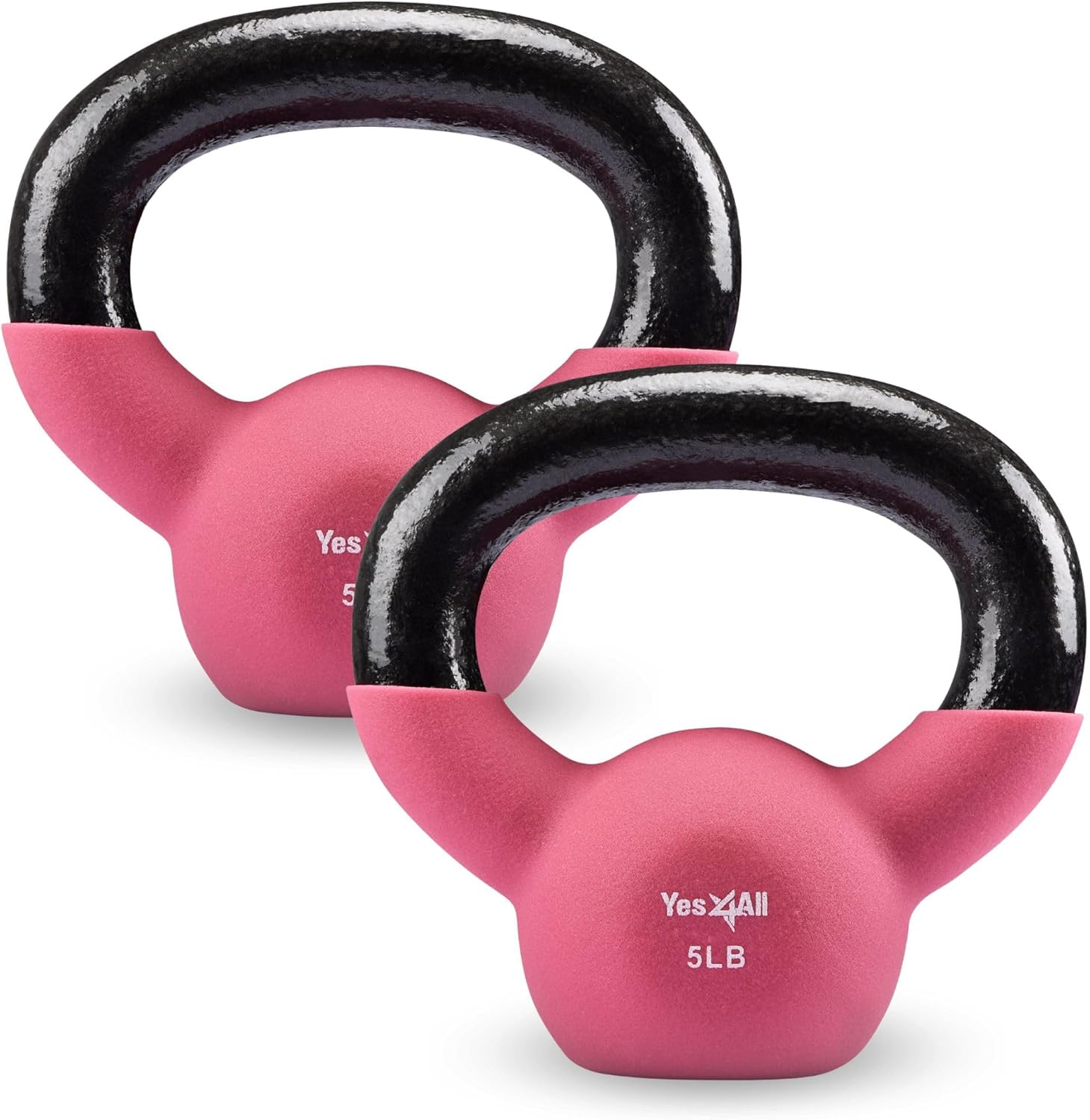 Yes4All Kettlebell, 5-65 LB Neoprene Coated Cast Iron Kettlebells, Wide Grip Handle & Flat Bottom for Swings, Squats, Deadlifts, Push Ups & Full Body Training at Home Gym - Single & Set Yes4All Kettlebell, 5-65 LB Neoprene Coated Cast Iron Kettlebells, Wide Grip Handle & Flat Bottom for Swings, Squats, Deadlifts, Push Ups & Full Body Training at Home Gym - Single & Set