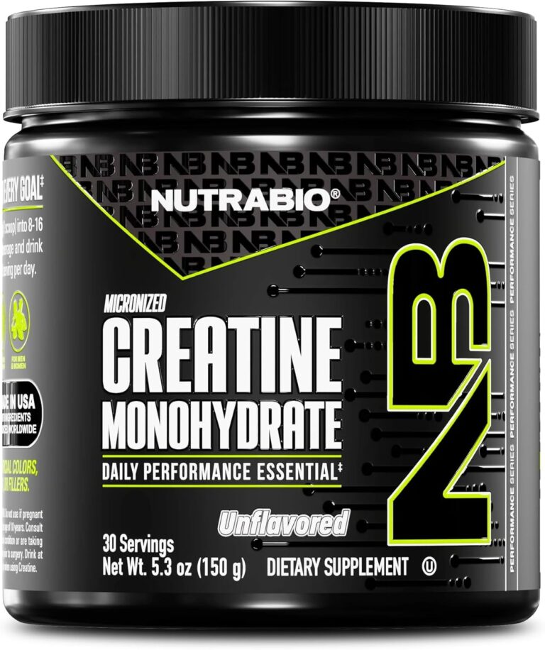NutraBio Pure Micronized Creatine Monohydrate Powder Supplement, Unflavored, (150 g) - Supports Bulk Muscle Energy, Recovery, and Strength - HPLC Tested Creatine Powder Supplement for Men and Women
