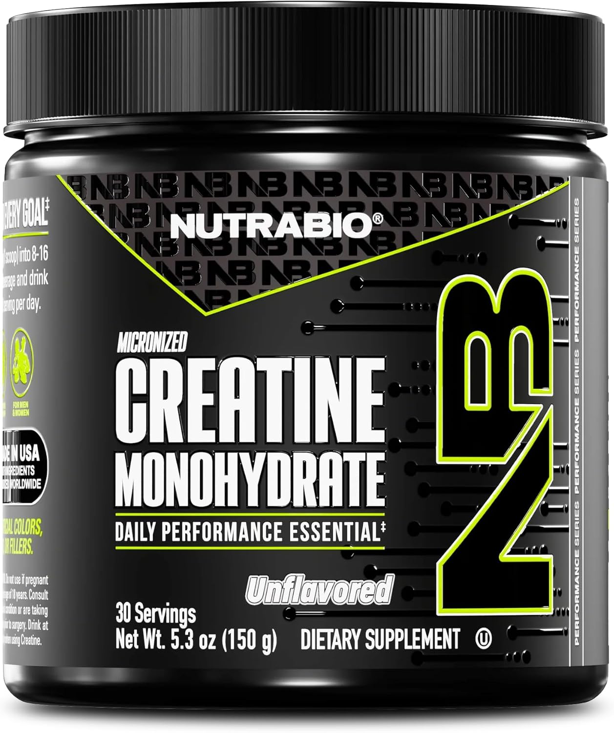 NutraBio Pure Micronized Creatine Monohydrate Powder Supplement, Unflavored, (150 g) - Supports Bulk Muscle Energy, Recovery, and Strength - HPLC Tested Creatine Powder Supplement for Men and Women NutraBio Pure Micronized Creatine Monohydrate Powder Supplement, Unflavored, (150 g) - Supports Bulk Muscle Energy, Recovery, and Strength - HPLC Tested Creatine Powder Supplement for Men and Women