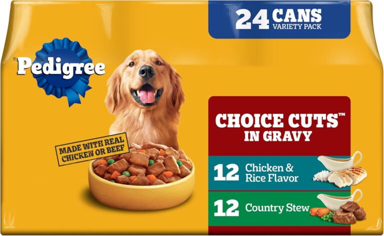 Pedigree Wet Dog Food, Choice Cuts Adult Canned Dog Food, Country Stew & Chicken and Rice Multipack, 13.2 oz. Cans, 24 Count