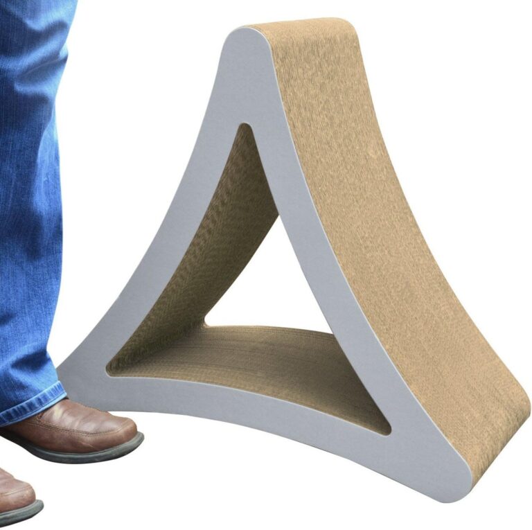 PetFusion 3-Sided Vertical Scratch Play & Perch Cat Scratching Post, 24" x 10.5" x 21.1", Multiple Angle Cat Scratching Pad; 6 Usable Sides, 100% Recyclable Cardboard Lounge