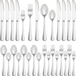 20 Piece Silverware Set Service for 4,Premium Stainless Steel Flatware Set,Mirror Polished Cutlery Utensil Set,Durable Home Kitchen Eating Tableware Set,Include Fork Knife Spoon Set,Dishwasher Safe