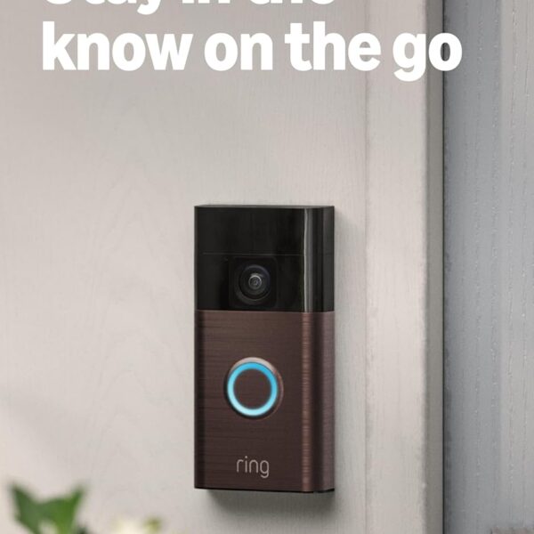 Ring Battery Doorbell, Home or business security with Head-to-Toe video, Live View with Two-Way Talk, and Motion Detection & Alerts, Venetian Bronze