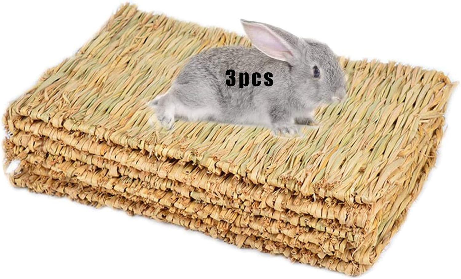 Hamiledyi Grass Mat Woven Bed Mat for Small Animal Bunny Bedding Nest Chew Toy Bed Play Toy for Guinea Pig Parrot Rabbit Hamster Rat(Pack of 3) Hamiledyi Grass Mat Woven Bed Mat for Small Animal Bunny Bedding Nest Chew Toy Bed Play Toy for Guinea Pig Parrot Rabbit Hamster Rat(Pack of 3)