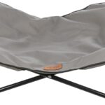 Trixie Camping Cot for Small Dogs up to 35 lb, Elevated Pet Travel Bed 27.2" x 27.2", Portable Steel Frame Lounger with Removable Topper, Foldable Design, Storage Bag Included