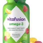 Vitafusion Omega-3 Gummy Vitamins, Berry Lemonade Flavored, Heart Health Vitamins(1) With Omega 3 EPA/DHA and Vitamins A, C, D and E, Americas Number 1 Vitamin Brand, 60 Day Supply, 120 Count