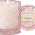 LA JOLIE MUSE Santal Rose Scented Candle  Saffron, Rose & Leather | 6 oz Natural Soy Wax | 40 Hours Clean Burn | Self Care Gifts for Women | Elegant Home Decor