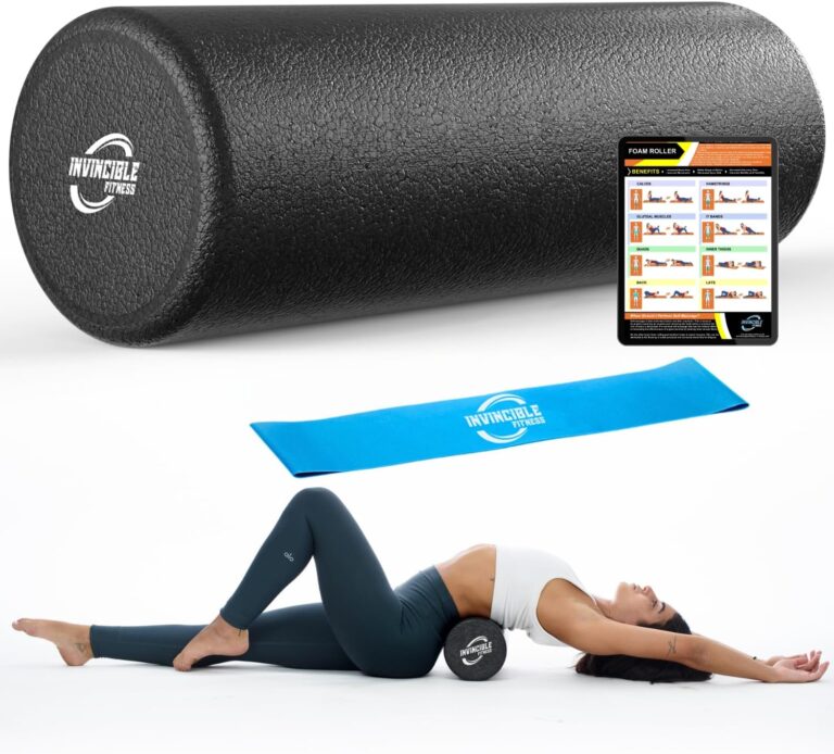 Invincible Fitness 17'' EPP Foam Roller for Deep Tissue Massage  Enhance Recovery, Relieve Pain, and Boost Mobility for a Stronger, Healthier You (Black)