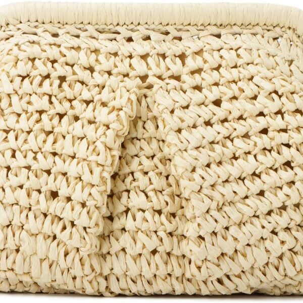 Freie Liebe Straw Clutch Purses for Women Woven Dumpling Bag Summer Beach Clutch Wicker Crossbody Purses