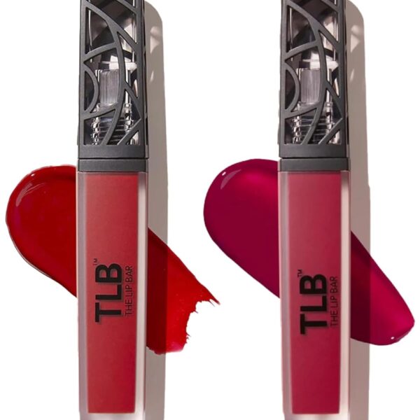 The Lip Bar - Nonstop Liquid Matte Lipstick Mini 2-Pack, Bawse Lady (Blue Red) + Rich Auntie (Deep Berry) - High Pigment - One Swipe - Long Lasting - Jojoba Oil & Vitamin E - Vegan - .05 fl oz each