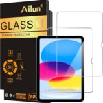 Ailun Screen Protector for iPad 11th A16 2025 [11 Inch] / 10th Generation 2022 [10.9 Inch], Tempered Glass [Face ID & Apple Pencil Compatible] Ultra Sensitive Case Friendly [2 Pack]