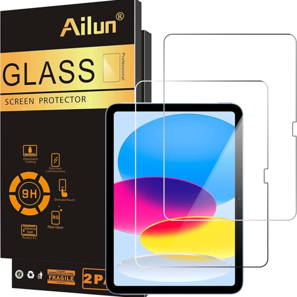 Ailun Screen Protector for iPad 11th A16 2025 [11 Inch] / 10th Generation 2022 [10.9 Inch], Tempered Glass [Face ID & Apple Pencil Compatible] Ultra Sensitive Case Friendly [2 Pack]