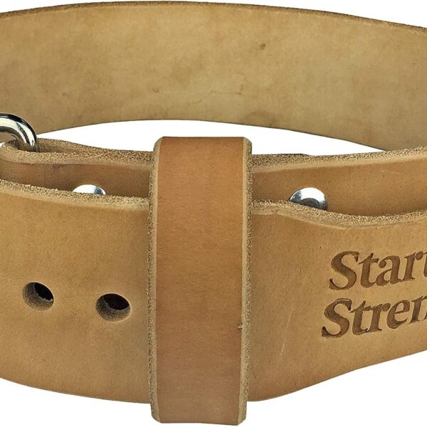 Leather Weight Lifting Belt - Hand Crafted In USA  Starting Strength - Powerlifting Support - Single Ply - 3-Inch Wide, 6mm Thick - Stainless Steel Roller Buckle