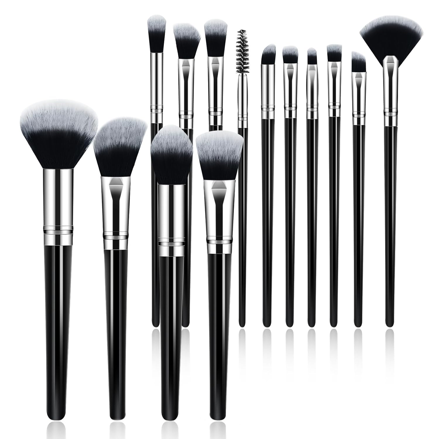 Makeup Brush Set, Premium Synthetic 14 Pcs Makeup Brushes, Travel Makeup Brush Set for Foundation, Concealer, Blush and Eyeshadow Brush(Black) Makeup Brush Set, Premium Synthetic 14 Pcs Makeup Brushes, Travel Makeup Brush Set for Foundation, Concealer, Blush and Eyeshadow Brush(Black)