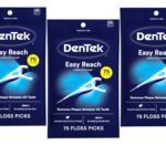 DenTek Complete Clean Easy Reach Floss Picks, No Break & No Shred Floss, 75-Count, 3 Pack