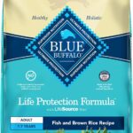 Blue Buffalo Life Protection Formula Adult Dry Dog Food, Helps Build and Maintain Strong Muscles, Made with Natural Ingredients, Fish & Brown Rice Recipe, 30-lb. Bag