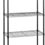 Amazon Basics 5-Shelf Heavy Duty Garage Shelving Storage Rack with 4" Wheel Casters, Adjustable Metal Wire Organizer, 300 lbs Per Shelf, 30" x 14" x 64.75", Black