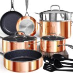 Deluxe DUXANO 14PC Healthy Pots and Pan With 9H Anti-scratch Coating, 2-Layer Non-Stick Ceramic&PFAS Free, Sensitively&Evenly Induction Cooking, Enhanced Flavor with Infrared Cookware, Dishwasher Safe