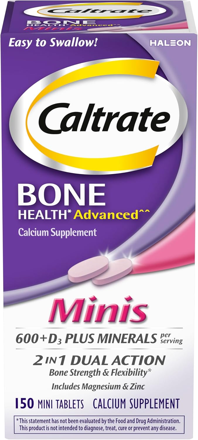 Caltrate Minis 600 Plus D3 Plus Minerals Calcium and Vitamin D Supplement Tablets, Bone Health and Mineral Supplement for Adults - 150 Count Caltrate Minis 600 Plus D3 Plus Minerals Calcium and Vitamin D Supplement Tablets, Bone Health and Mineral Supplement for Adults - 150 Count