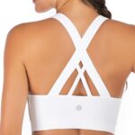 RUNNING GIRL Sports Bras for Women,Padded Strappy Sports Bras Criss-Cross Back Medium Support Sports Bras with Removable Cups