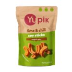 Yupik Lime & Chili Soy Sticks, 5 Oz, GMO-Free Snack, Crunchy Zesty Snack, Crispy Soya Crackers, Natural Flavors, Perfect for Any Occasion