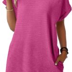 EVALESS Womens Summer Dresses 2026 Fashion Short Sleeve Cute Spring Mini Dress Crewneck Casual Beach Vacation Dresses