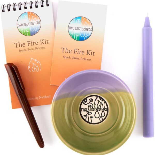 The Fire Kit - Burn Negative Thoughts for Stress Relief and Healing - Give the Gift of Peace of Mind - Self Care Kit By Two Sage Sisters