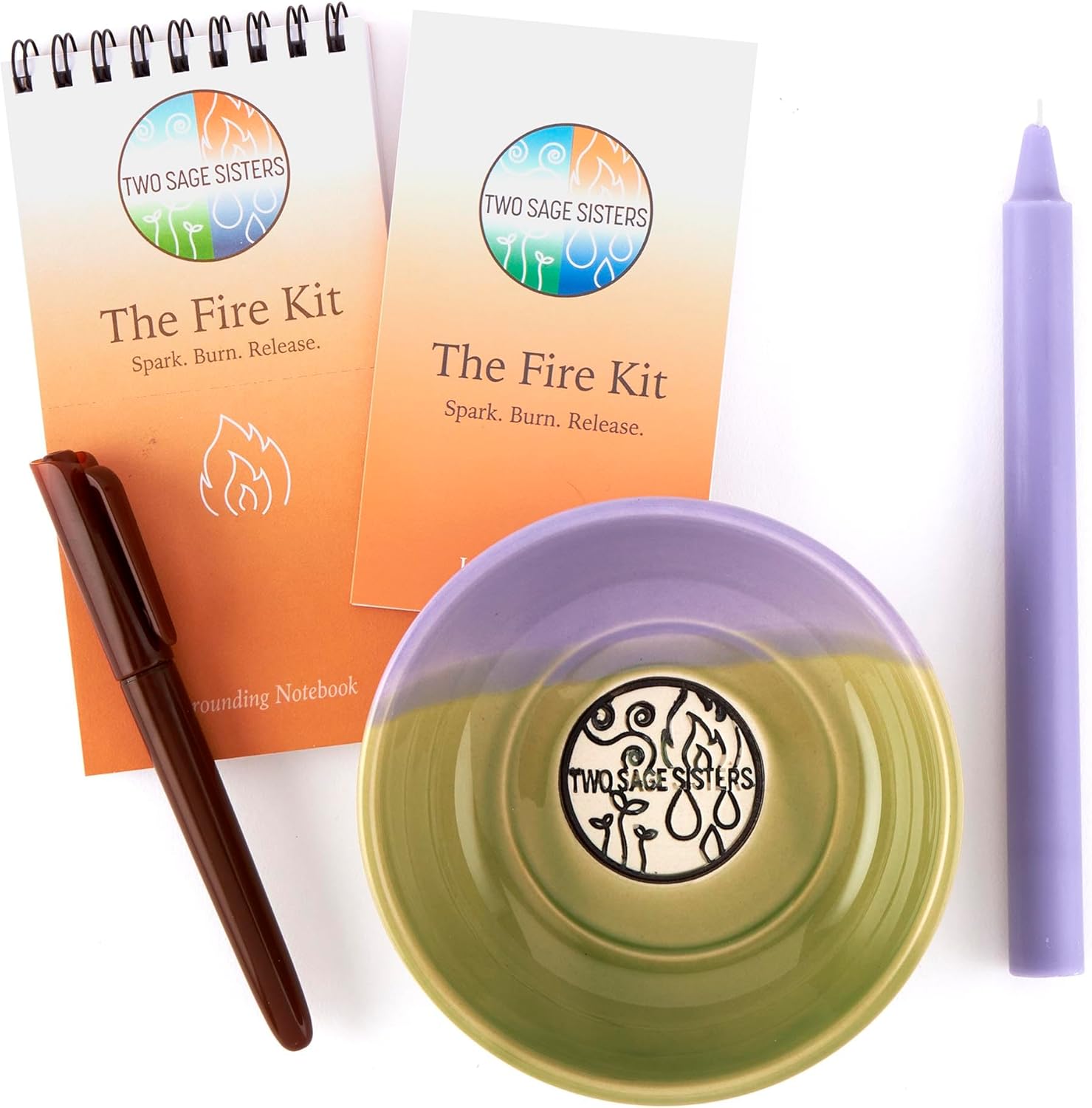 The Fire Kit - Burn Negative Thoughts for Stress Relief and Healing - Give the Gift of Peace of Mind - Self Care Kit By Two Sage Sisters The Fire Kit - Burn Negative Thoughts for Stress Relief and Healing - Give the Gift of Peace of Mind - Self Care Kit By Two Sage Sisters