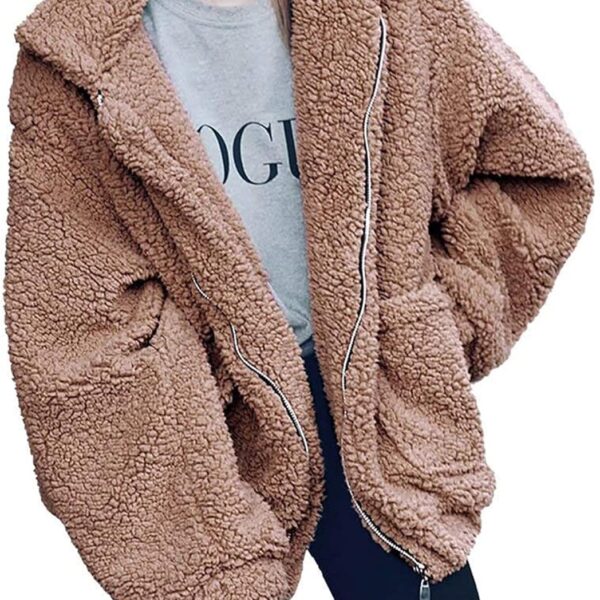 PRETTYGARDEN Women's Fashion Winter Coats Sherpa Fleece Faux Fur Shearling Oversized Trendy Jackets Warm Outerwear Clothing