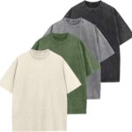 Men's Oversized Cotton T-Shirts Loose Fit Vintage Washed Tee Unisex Short Sleeve Casual Shirts Tops