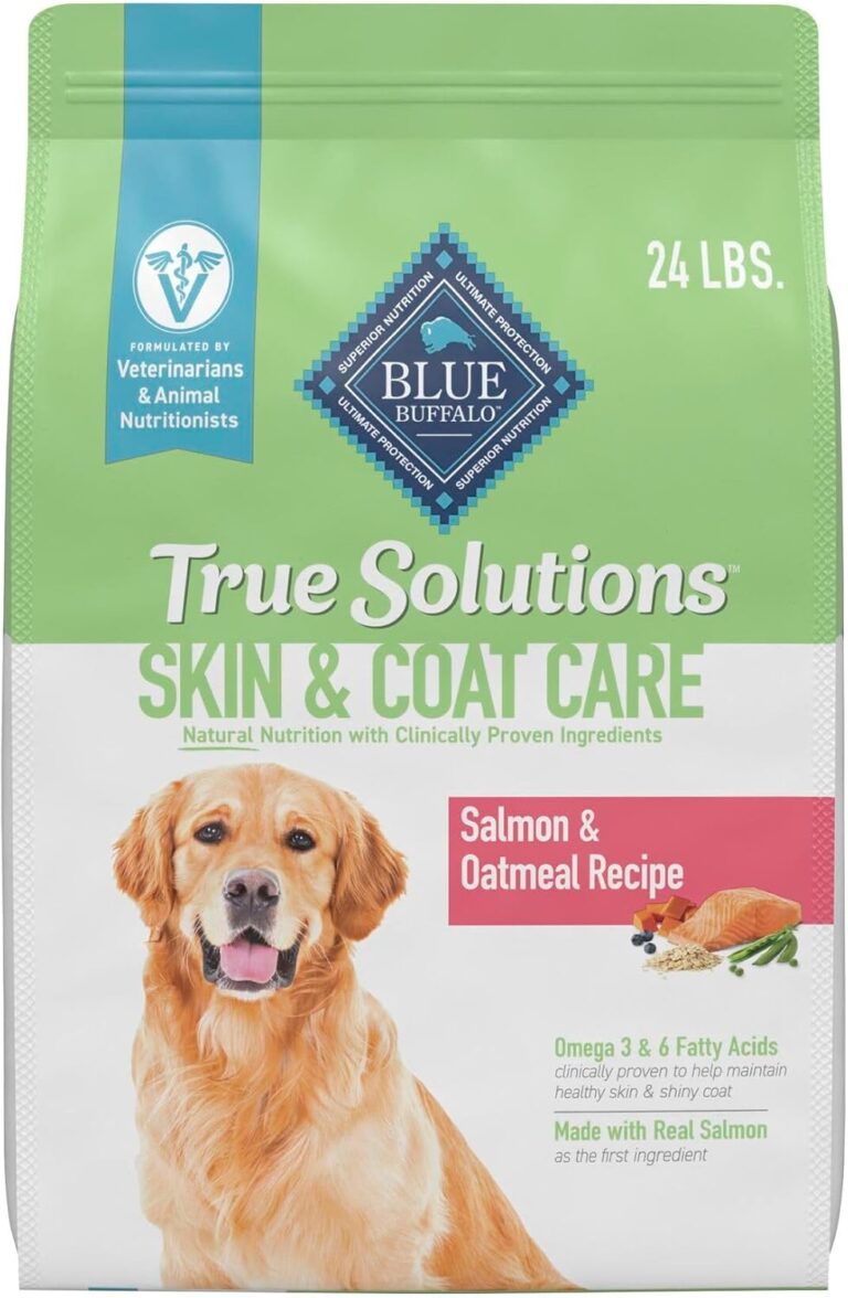 Blue Buffalo True Solutions Skin & Coat Care Natural Dry Dog Food for Adult Dogs, Salmon, 24-lb. Bag