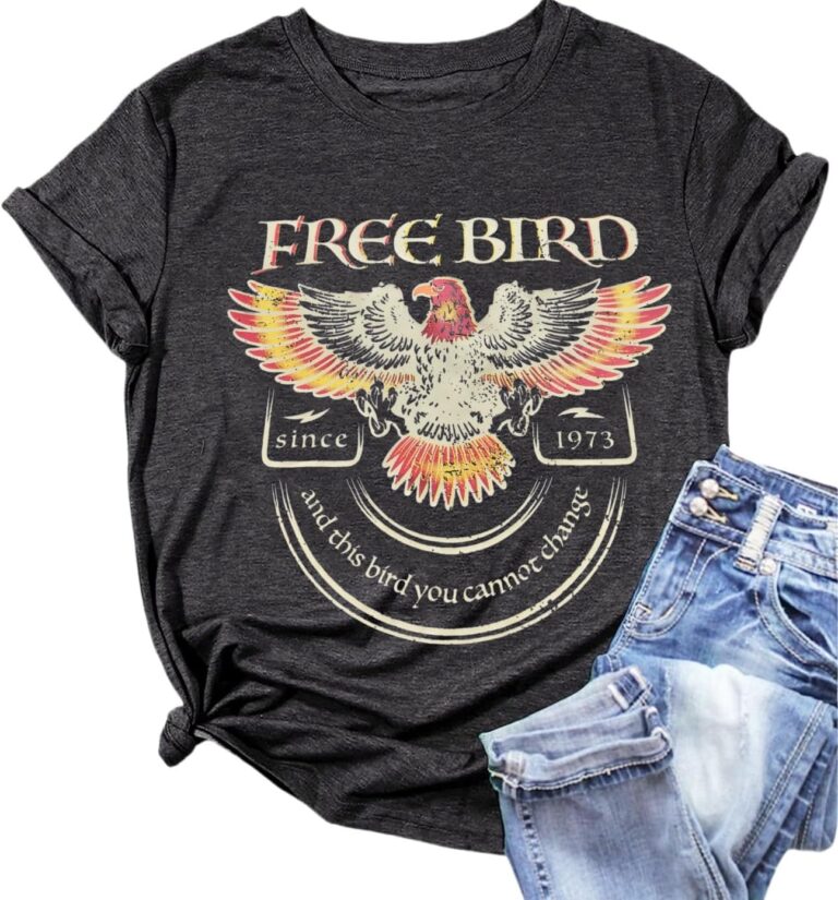 Women Vintage Rock Band Shirts Country Music Shirts Graphic Tees Concert Outfit Short Sleeve Tops