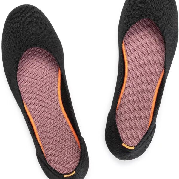 Frank Mully Womens Ballet Flat Shoes Knit Dress Shoes Round Toe Slip On Ballerina Flats for Woman Low Wedge Comfort Soft