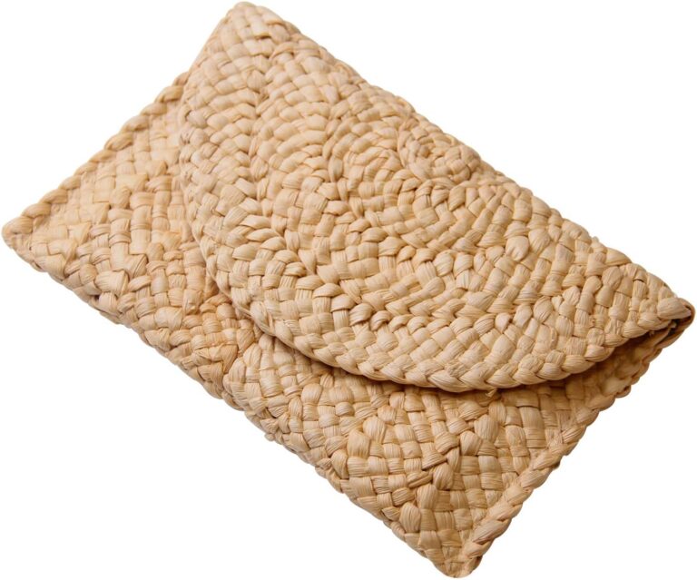 Freie Liebe Straw Clutch Purses for Women Summer Beach Bags Envelope Woven Clutch Handbags