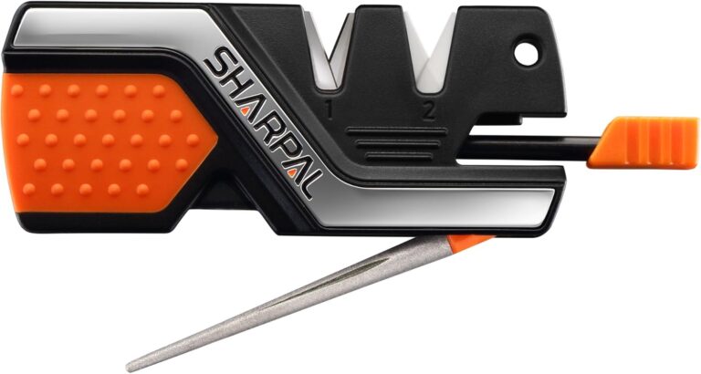 SHARPAL 101N 6-in-1 Pocket Knife Sharpener & Survival Tool  Diamond Sharpening Rod, Fire Starter Ferro Rod, Whistle  Sharpens Straight & Serrated Blades, Repairs & Hones Knives