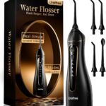 Oralfree Water Flosser Teeth Pick - Dental Cordless Portable Floss Picks Rechargeable Travel Pik Irrigation Cleaner IPX7 Waterproof Oral Irrigator Electric Flossing Machine for Home Teeth Cleaning