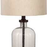 Signature Design by Ashley Bandile Modern Farmhouse 22.5" Seeded Glass Table Lamp, Bronze