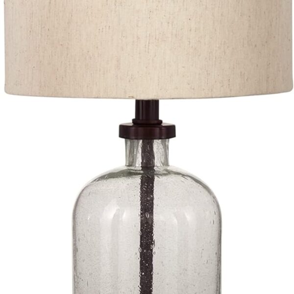 Signature Design by Ashley Bandile Modern Farmhouse 22.5" Seeded Glass Table Lamp, Bronze