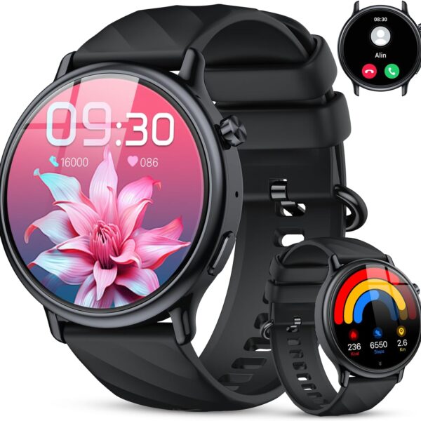 Smart Watch for Women Fitness Tracker: Waterproof Digital Mens Watches Make Answer Call Smartwatch for Android Phone iPhone Samsung Compatible Step Running Pedometer Sleep SpO2 Heart Rate Monitor