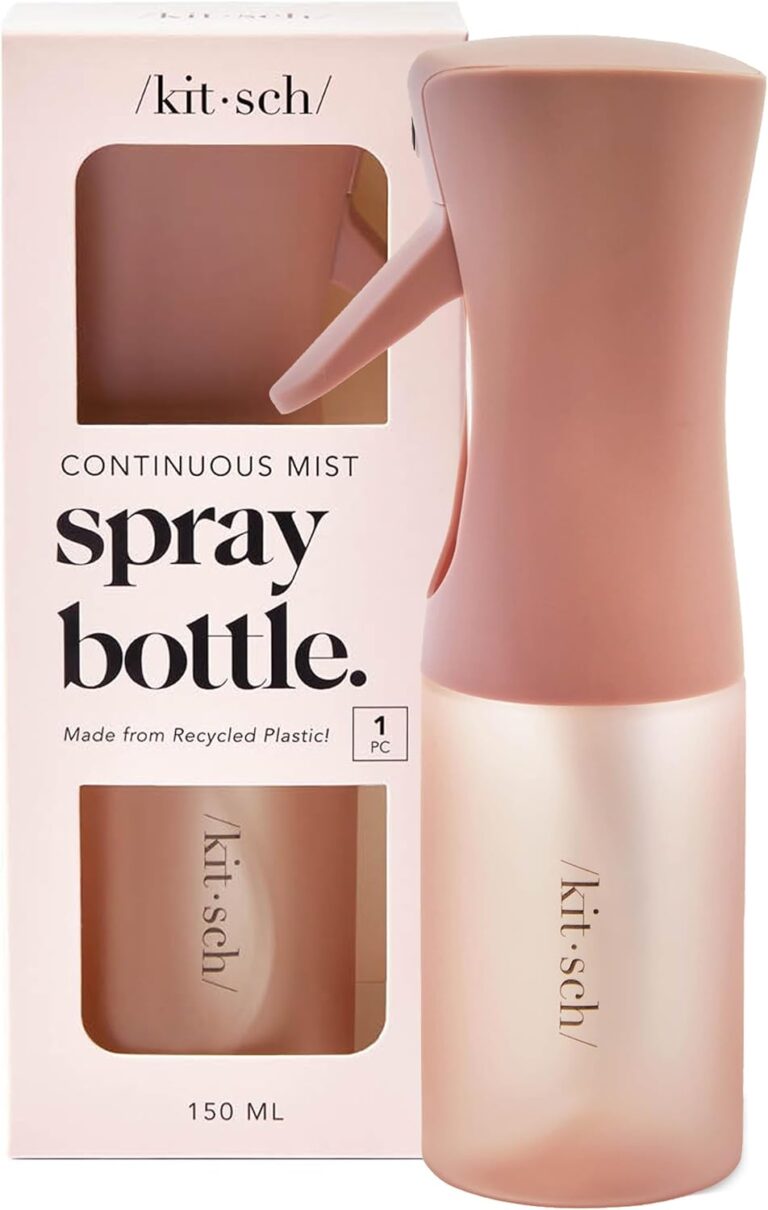 Kitsch Continuous Spray Bottle for Hair  Fine Mist Water Mister & Water Spray Bottle  Recycled Hair Spray Bottle  Spray Bottles for Cleaning, Styling, Plants & More  Terracotta, 150ml