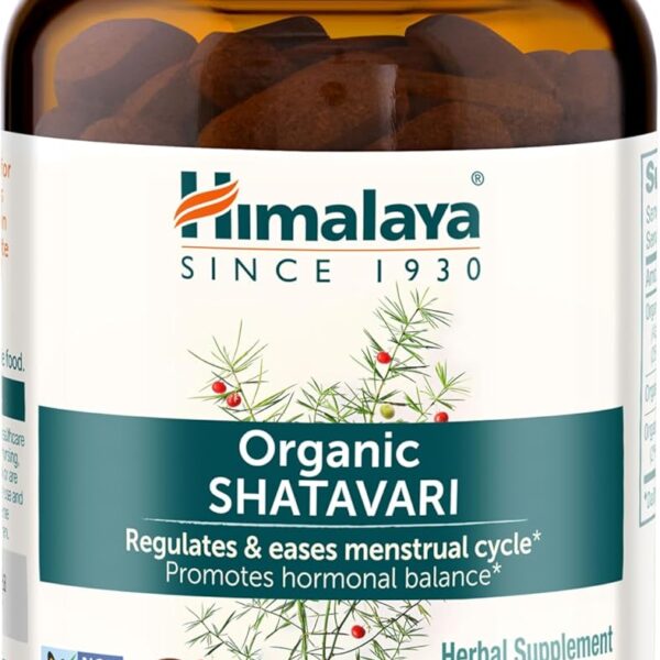 Himalaya Organic Shatavari - Promotes Hormone Balance for Women and Menstrual Cramp Relief - USDA Organic, Vegan, Gluten Free, 1300 mg, 60 Caplets