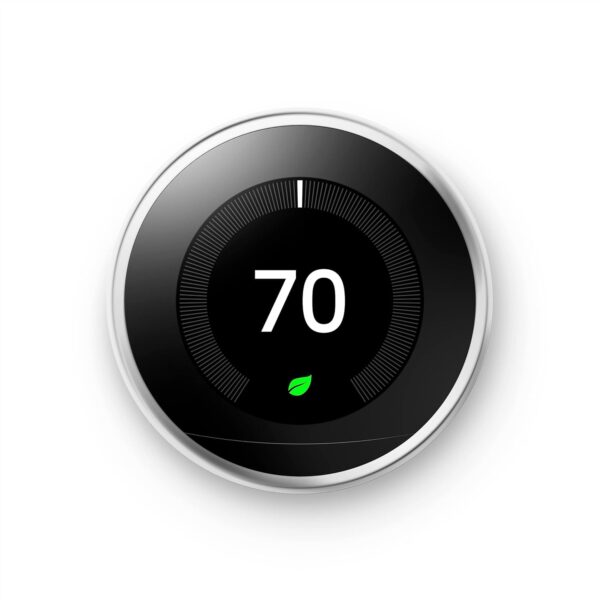 Google Nest Learning Thermostat - Smart Wi-Fi Thermostat - Polished Steel