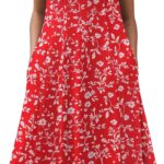 ZEAGOO Womens Casual Dresses for Summer Short Sleeve Flare Midi Dress Loose Flowy Beach Sundress