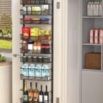 VyGrow Over the Door Pantry Organizer, 8-Tier Over the Door Organizer with Adjustable Basket, Pantry Door Organization for Pantry Kitchen Storage Room Spice Rack, Black